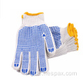 Hespax Nicht-Slip 7G PVC gepunktete Strickhandschuhe